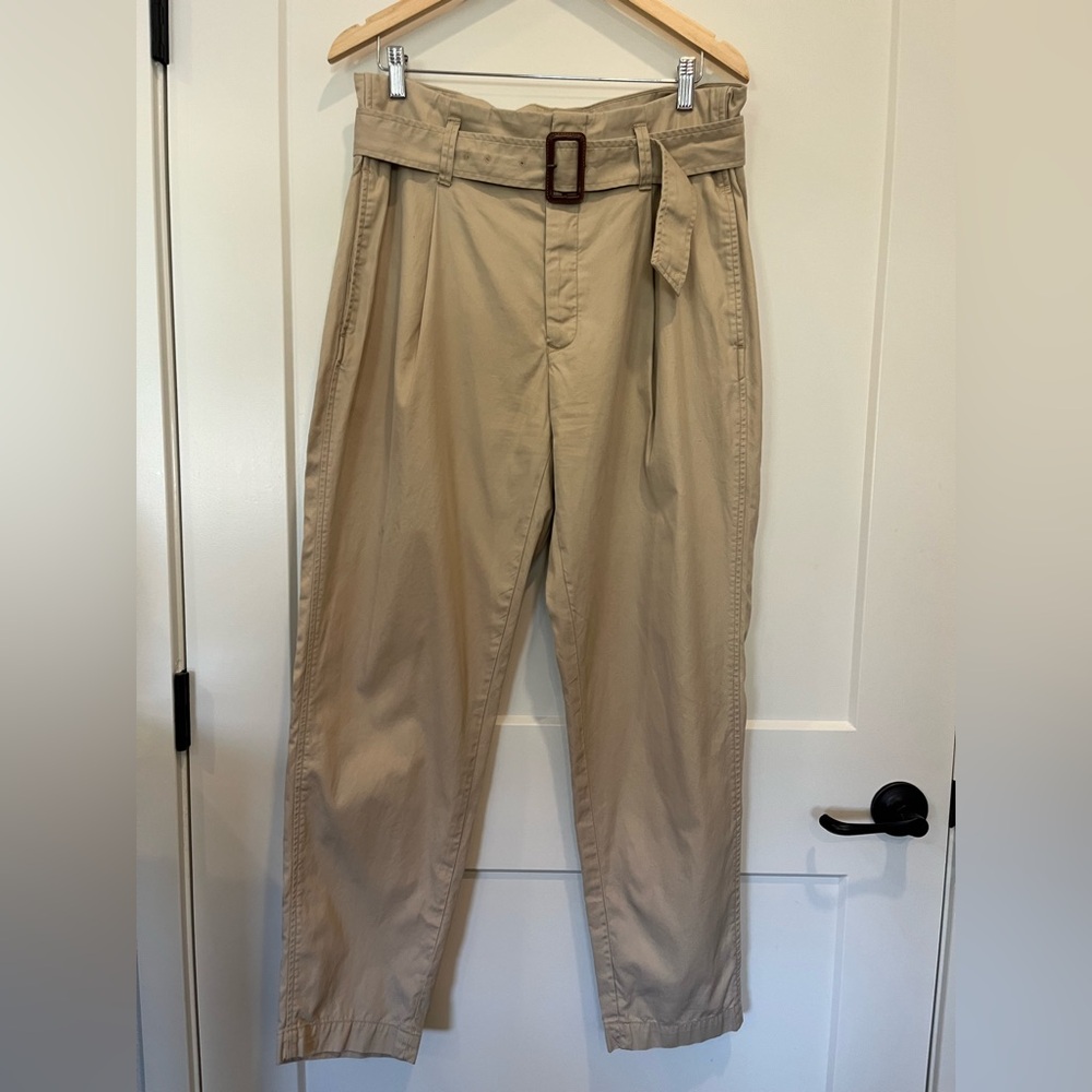 POLO RALPH LAUREN tan/beige Belted Twill Featherweight Safari Western pants sz 8 - Picture 3 of 15